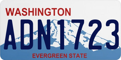 WA license plate ADN1723