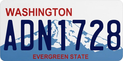 WA license plate ADN1728