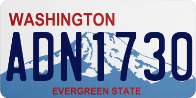 WA license plate ADN1730