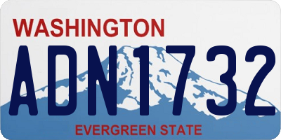 WA license plate ADN1732