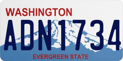 WA license plate ADN1734