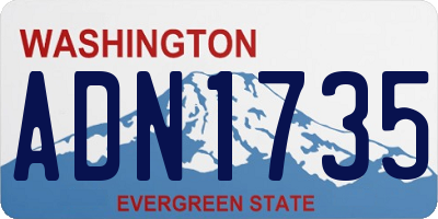 WA license plate ADN1735
