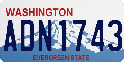 WA license plate ADN1743
