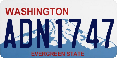 WA license plate ADN1747