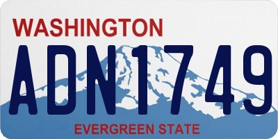 WA license plate ADN1749