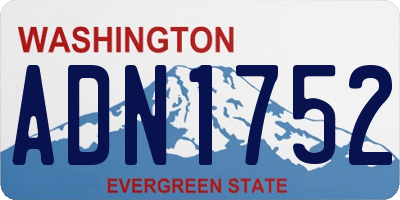 WA license plate ADN1752