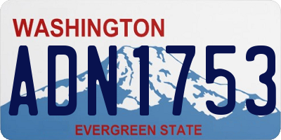 WA license plate ADN1753