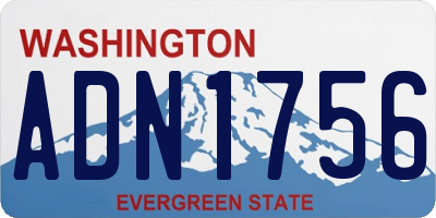 WA license plate ADN1756