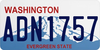 WA license plate ADN1757