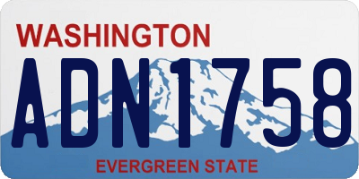 WA license plate ADN1758