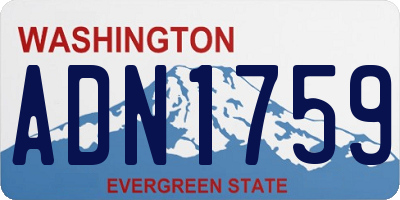 WA license plate ADN1759