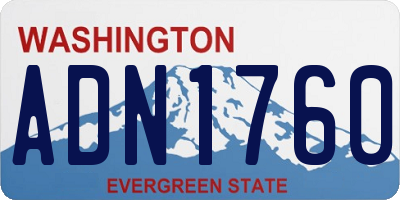 WA license plate ADN1760