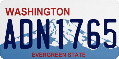 WA license plate ADN1765