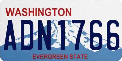 WA license plate ADN1766