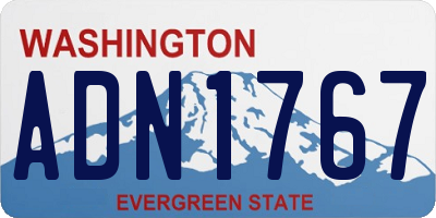 WA license plate ADN1767
