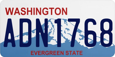 WA license plate ADN1768