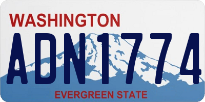 WA license plate ADN1774