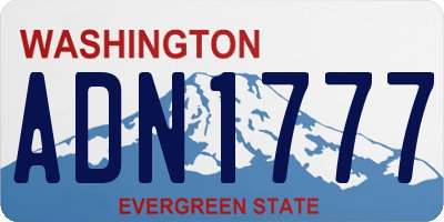WA license plate ADN1777