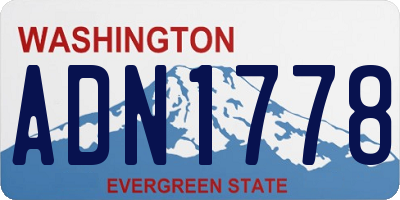 WA license plate ADN1778
