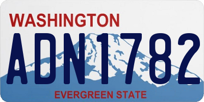 WA license plate ADN1782