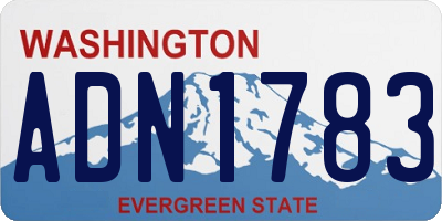 WA license plate ADN1783