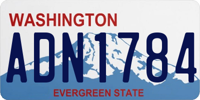 WA license plate ADN1784