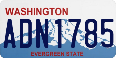 WA license plate ADN1785