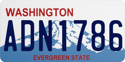 WA license plate ADN1786