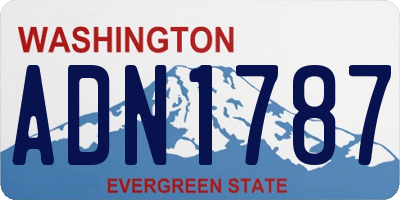 WA license plate ADN1787