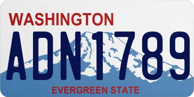 WA license plate ADN1789