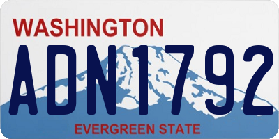 WA license plate ADN1792