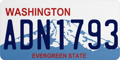 WA license plate ADN1793