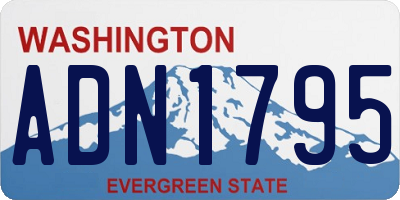 WA license plate ADN1795