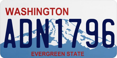 WA license plate ADN1796