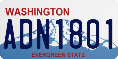 WA license plate ADN1801