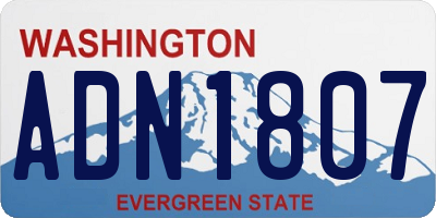 WA license plate ADN1807