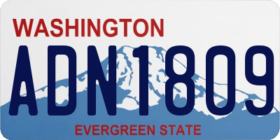 WA license plate ADN1809