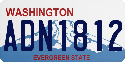 WA license plate ADN1812