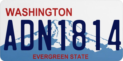 WA license plate ADN1814