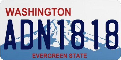 WA license plate ADN1818
