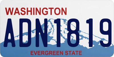 WA license plate ADN1819
