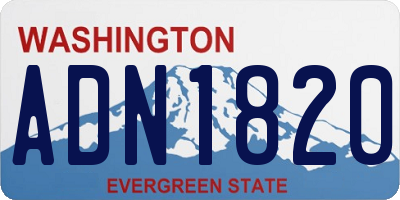 WA license plate ADN1820