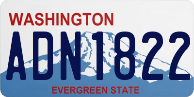 WA license plate ADN1822