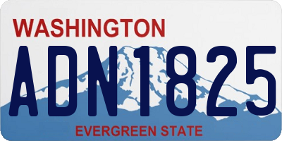 WA license plate ADN1825