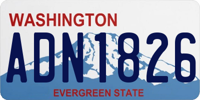 WA license plate ADN1826