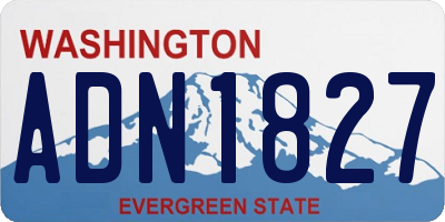 WA license plate ADN1827