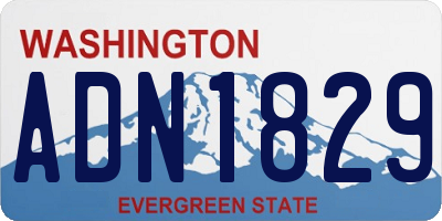 WA license plate ADN1829