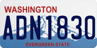 WA license plate ADN1830