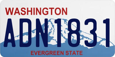 WA license plate ADN1831