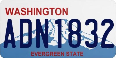 WA license plate ADN1832